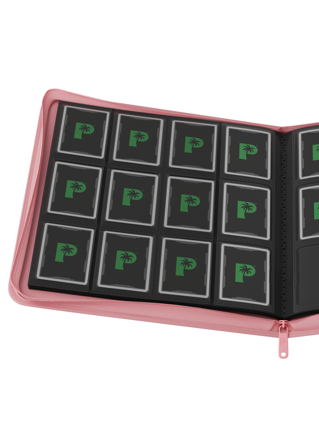 PALMS OFF COLLECTOR SERIES 12 POCKET ZIP BINDER ( PINK ) 480 SLOTS
